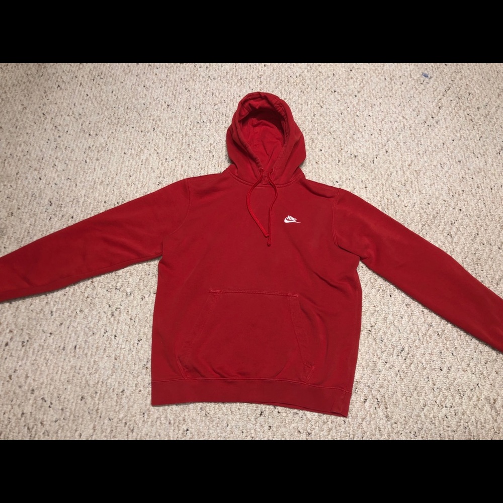 Nike Sportswear Club Red Fleece Pullover Hoodie
